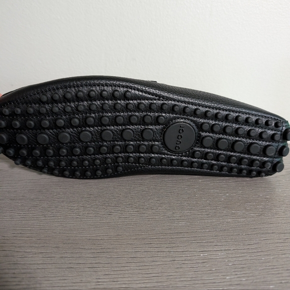 2 Left GUCCI DAMO Men’s Leather Web Stripe/ Bit Black Loafer  8.5 READ DESCRIPT - Picture 4 of 10